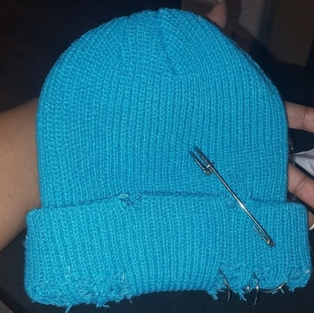 Unisex Youth Blue Beanie Hat